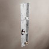 MONDIAZ EASY Nis 149,5x29,5cm in solid surface kleur Glace. 3 vakken  geschikt voor in- of opbouw